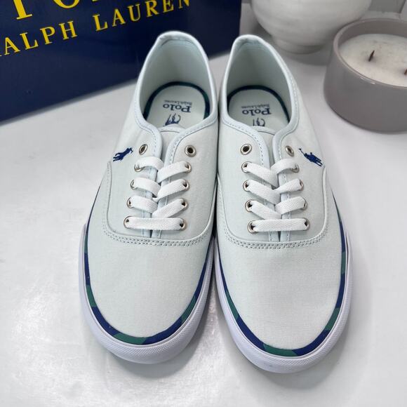 Polo Ralph Lauren Keaton Pony Low-Top Canvas Sneaker Light Blue Men 9.5D NWB - Picture 5 of 10